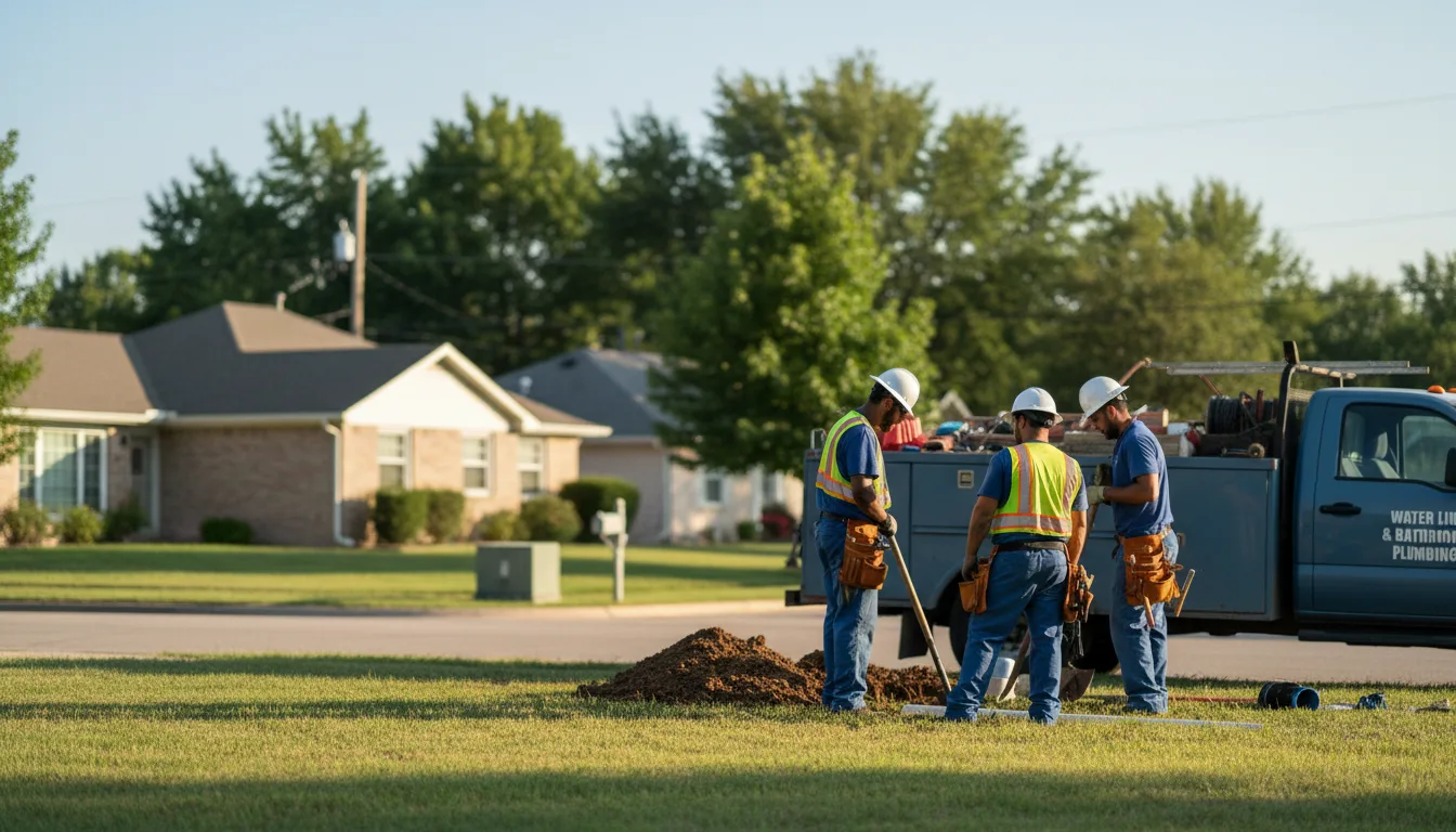 Residential water line and bathroom plumbing service in Athol, KS